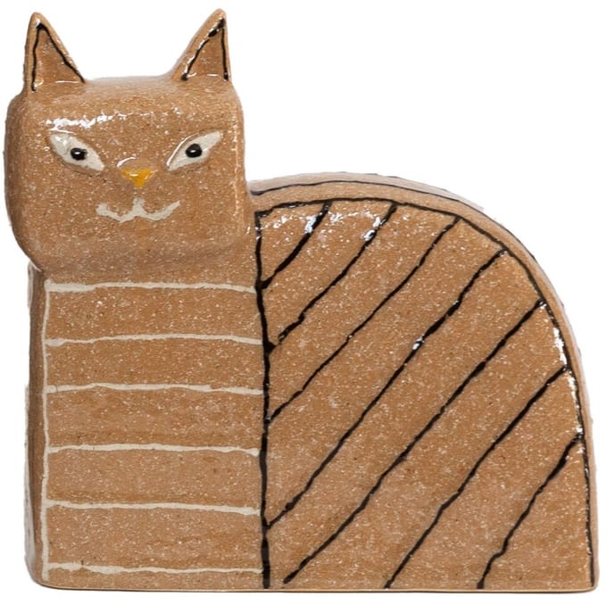 Aardewerk ornament kat Whisker