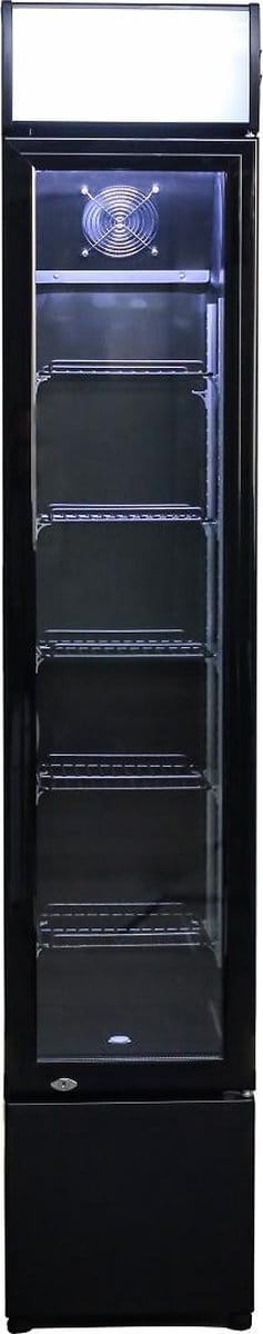 Combisteel Drankenkoeling - Smal Model - 105L - Zwart - Statisch + Ventilator - 360x422x1880mm - Horeca Koelkast
