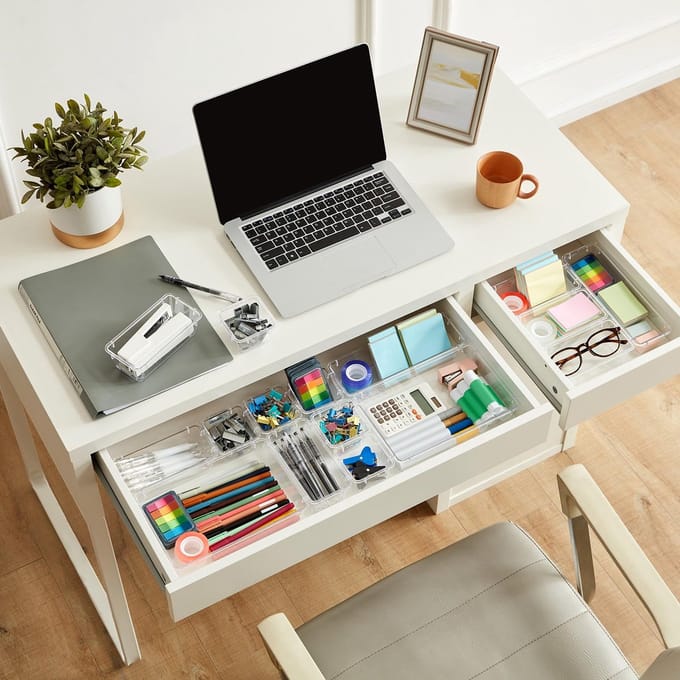Unyqoos ® Lade-organizer Set van 17 Stuks met Vier Verschillende Maten voor Diverse Opslagbehoeften