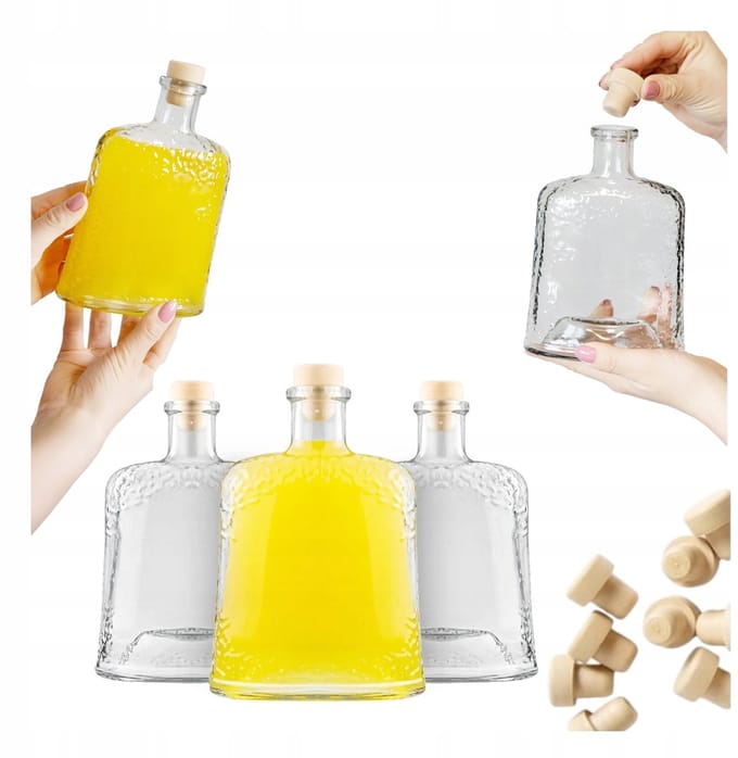 Bimberek - Decoratieve Glazen Fles - 500ml - Kurk - Elegant Ontwerp