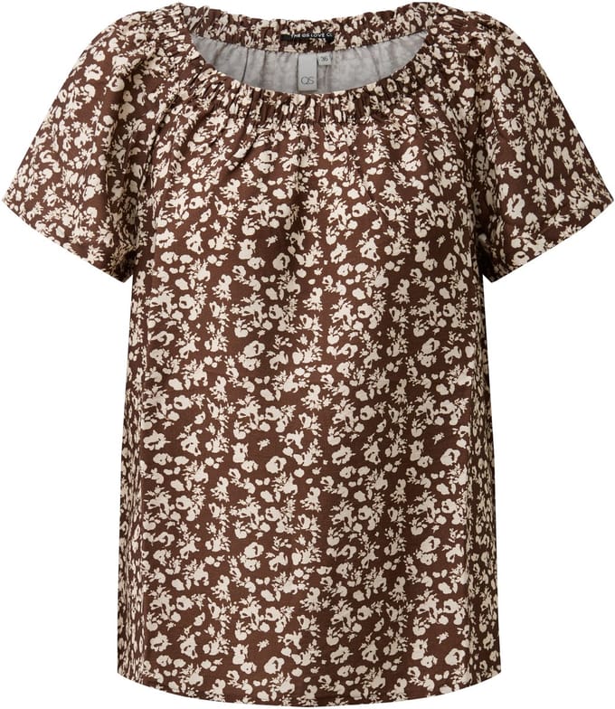 QS - female - Blouse van viscose-mix met carmenhals