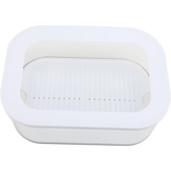 Koelkast Deli Vleescontainer met Deksel Koelkast Bacon Lunch Stapelbare Voedselopbergdoos 1 Laag white