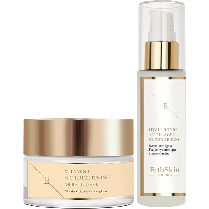 Vitamine C Bio Brightening Hydraterende Crème 50ml + Hydrozuur & Collageen Serum - 60ml