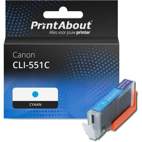 PrintAbout huismerk Inktcartridge CLI-551C Cyaan Geschikt voor Canon