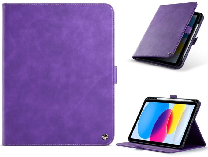 Solidenz Hoes - Geschikt voor iPad 9 / iPad 8 / iPad 7 - Urban Book - Paars