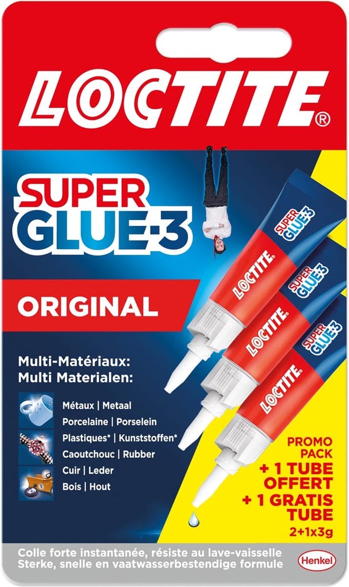 Loctite Universal secondelijm, 3 g, 2 + 1 gratis, op blister, strip van 12 stuks