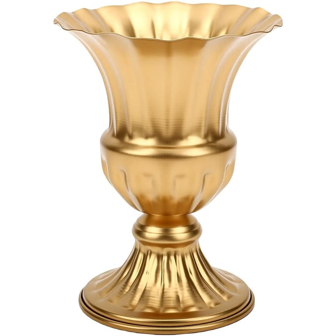 Vase à Fleurs Vintage en Fer Base Stable Compact Polyvalent Vase à Fleurs Commémoratif pour Usage Extérieur 16W6106JI-1