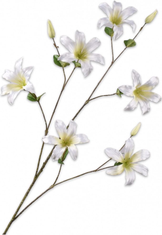 Silk-ka Kunstbloem-Zijden Bloem Clematis Tak Crème 114 cm