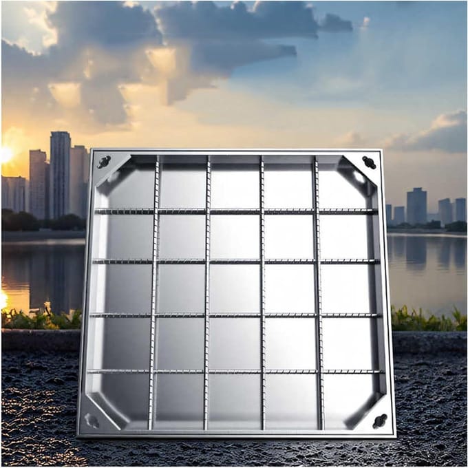 Verzonken Putdeksel - Onzichtbare Deksel - Bestrating Integreren - Sterk Draagvermogen - 70 x 70 cm - RVS