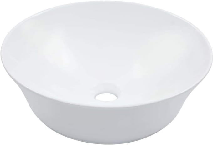 Moderne Witte Keramische Opzetwastafel Rond Vierkant 41x12.5 cm