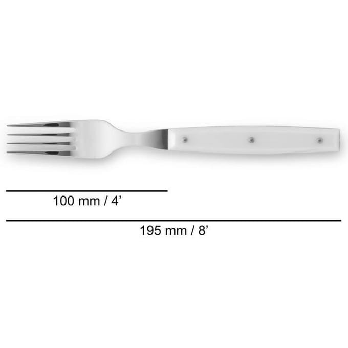 Fourchette de Table - ARCOS - Piano Classic - Acier Inoxydable - Polyamides Blancs - 195 mm