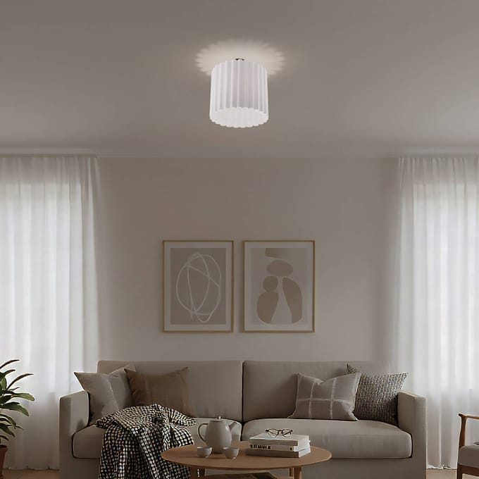 Duolla Plafondlamp Aria, wit, microvezel, E27