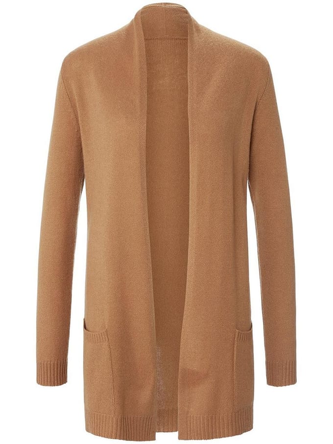 Vest 100% kasjmier lange mouwen Van Peter Hahn bruin