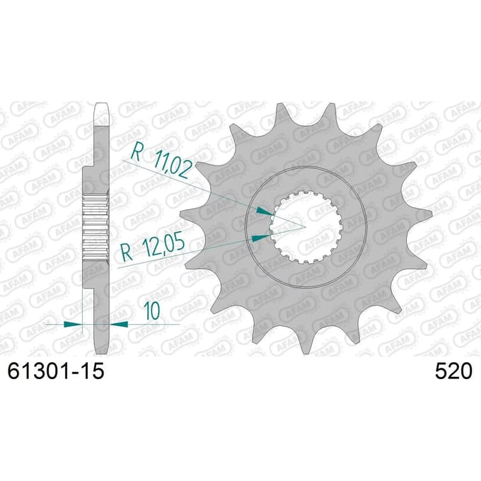 Stalen motortandwiel voor Afam 520 15 dents