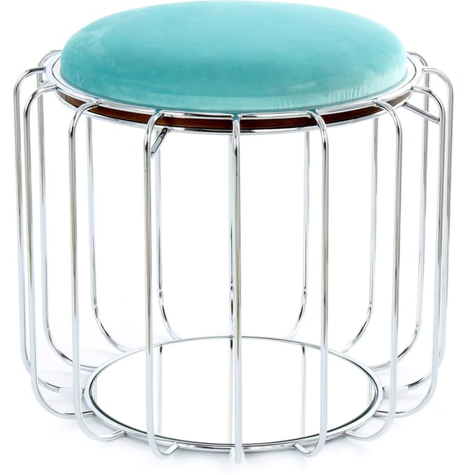 Bijzettafel / Pouf Comfortable 100 Mint / Zilver