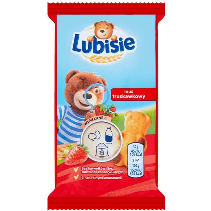 Lubisie Sponscake met appel- en aardbeienvulling 30 g
