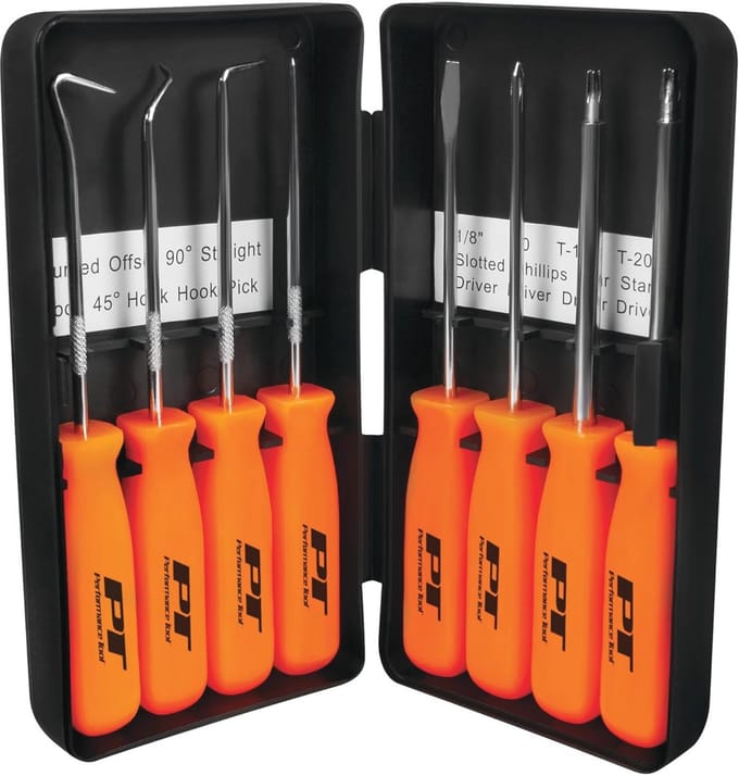 8-delige precisie pick en driver set met schraper - ideaal voor gedetailleerd werk
