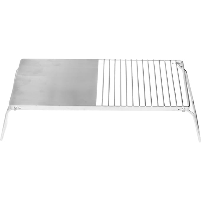 Grillstandaard Multifunctionele opvouwbare roestvrijstalen buitenkeukenstandaard voor BBQ-grillen, kamperen, reizen white