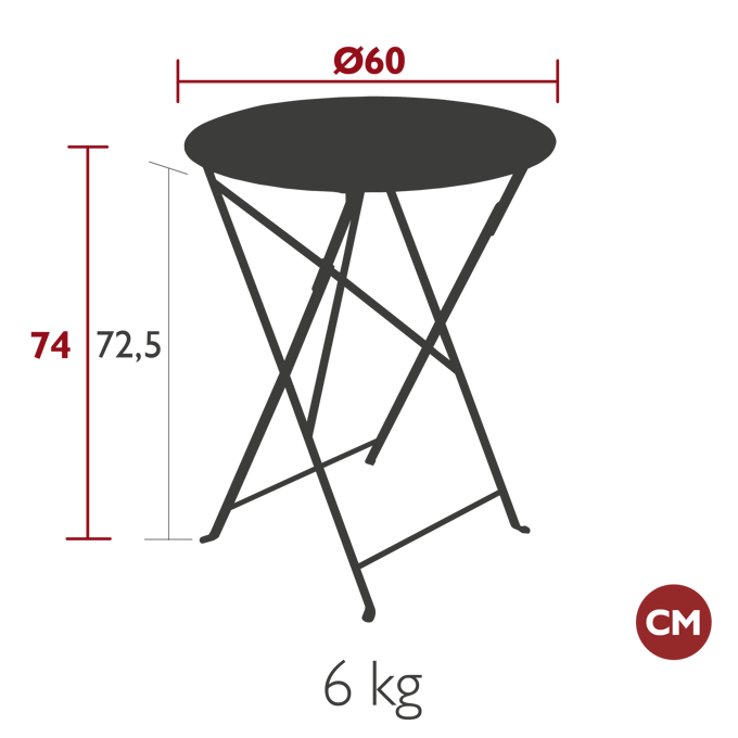 Fermob FLOREAL tafel - 21 acapulcoblauw - Ø 60 cm