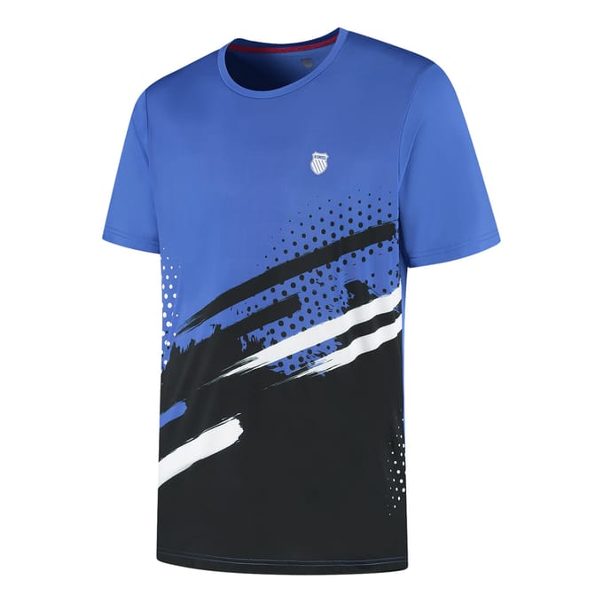 K-Swiss Hypercourt Print Crew Stripe T-shirt Heren