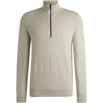 BOSS Kanobix Half Zip Trui Ecru - Maat XXL - Heren - Quarter zip
