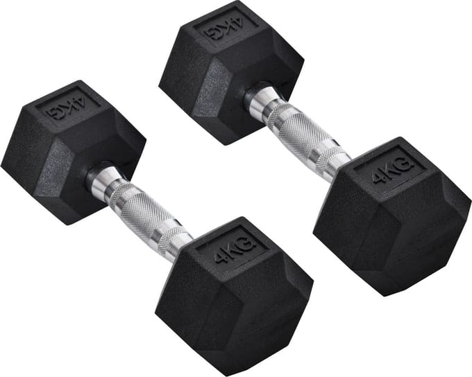 HOMCOM Set van 2 korte halters in zeshoekige vorm A91-015V01