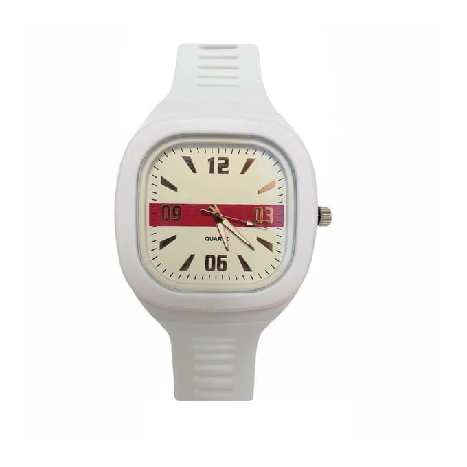 Siliconen Horloge - Wit | Vierkant | Ø 47 mm | Fashion Favorite