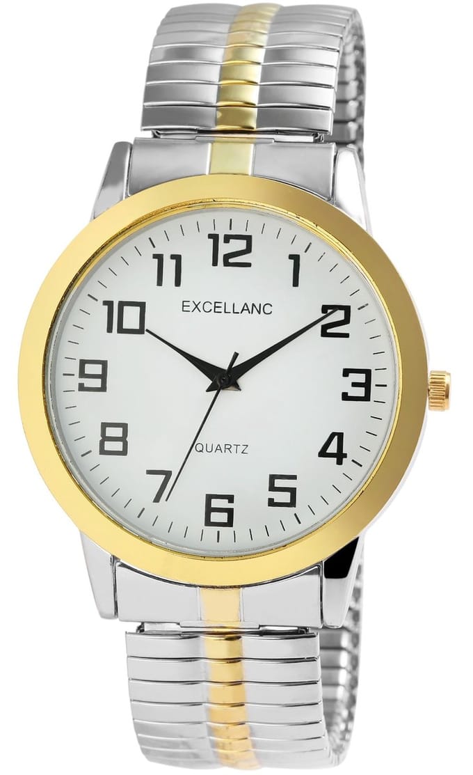 EXCELLANC Herenhorloge roestvrij staal Maher, mineraalglas