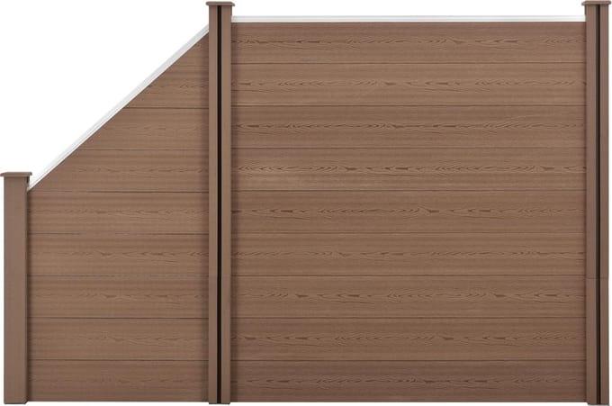 HKC Schuttingpanelen set vierkant/schuin 183x277cm bruin