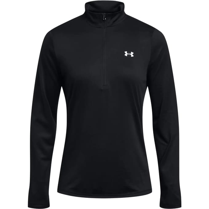 Under Armour Tech 1/2 Zip- Solid-BLK Dames Sporttrui - Zwart - Wit