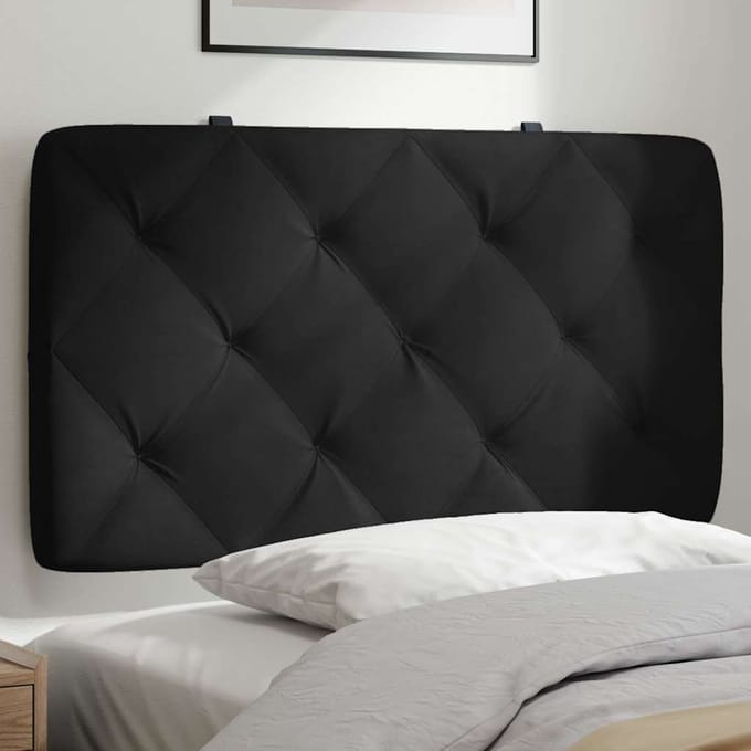 vidaXL - Hoofdbordkussen - 80 - cm - fluweel - zwart