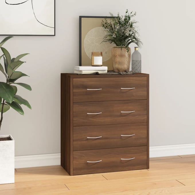 vidaXL - Dressoir - met - 4 - lades - 60x30,5x71 - cm - bruineiken