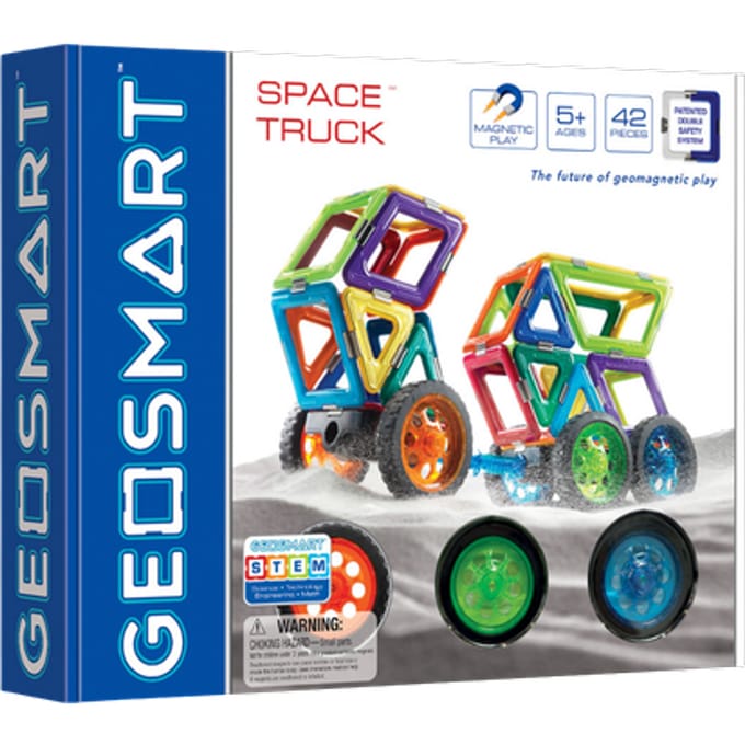 GeoSmart Space Truck - Magnetisch Constructiespeelgoed - 43-delige Technische Ruimteset met Wielen - Vanaf 5 Jaar