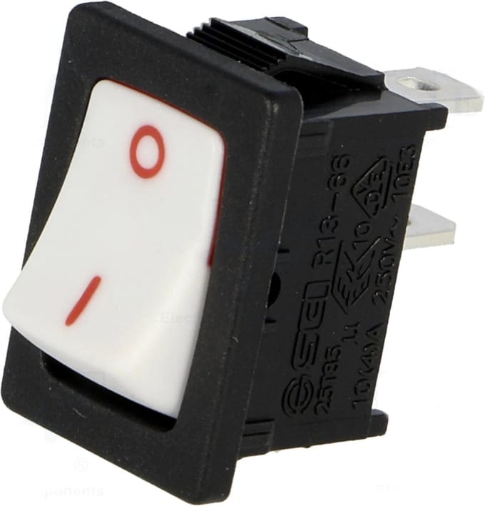 Schakelaar - ON/OFF - 250V - 10A - Wit