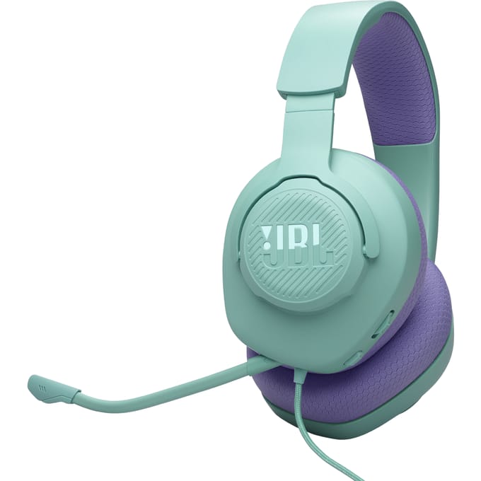 JBL Quantum 100 M2 - Bedrade Gaming Headset - Over-ear Koptelefoon met Afneembare Microfoon - 3.5 mm Jack - Voor PC, PlayStation, Xbox & Switch - Turquoise