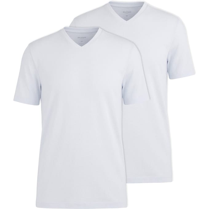 OLYMP T-Shirt voor eronder (set van 2 paar), Modern Fit, Wit