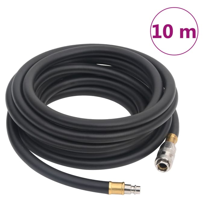 vidaXL - Luchtslang - hybride - 0,6'' - 10 - m - rubber - en - PVC - zwart