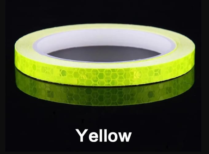 Reflecterende Veiligheidstape Geel – 1 cm Breed – 8 Meter Lang - Tape