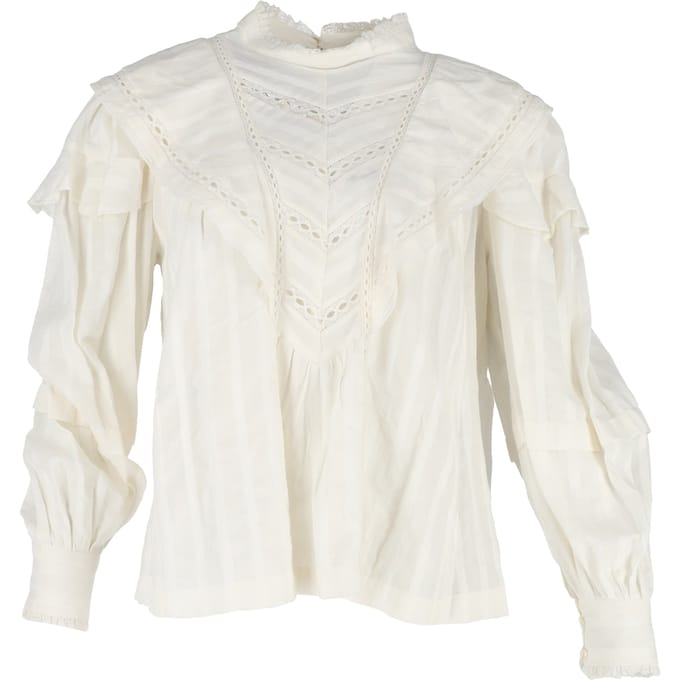 Isabel Marant Reign blouse met lange mouwen van wit katoen