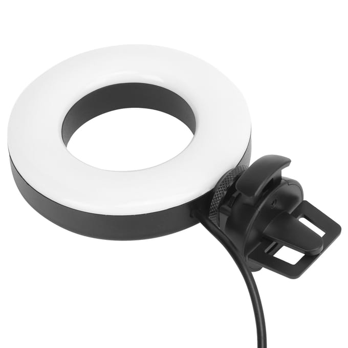 YT‑48 Lumière d'appoint LED ronde 4 pouces pour réunion en ligne, diffusion en direct, vlogging, tournage, éclairage white