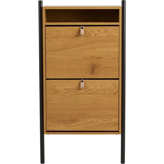 Elna schoenenkast 2 kleppen eikendecor.