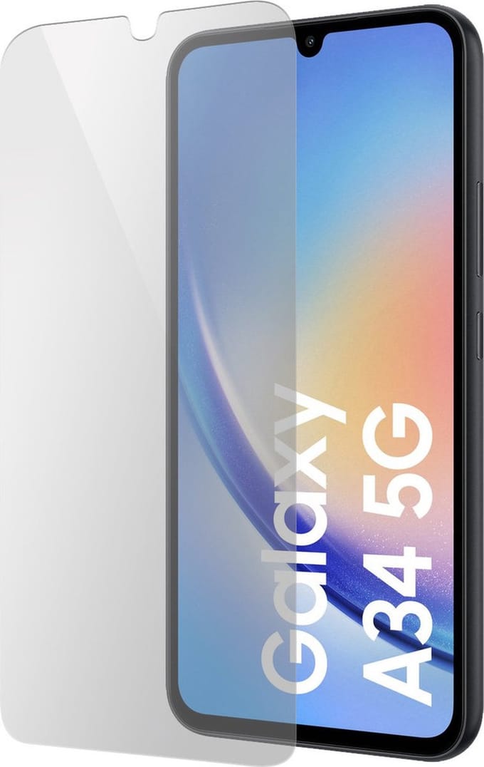 Mobiparts Screenprotector geschikt voor Samsung Galaxy A34 5G - Gehard Glas - Anti-bacterieel -