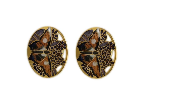 Behave - Oorstekers dames - vlindermotief - bruin - 2,5 cm