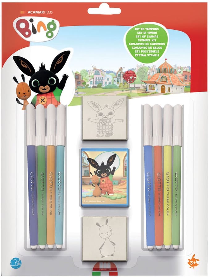 Multiprint Bing stempelset - creatieve speelgoedset met kleurstiften.