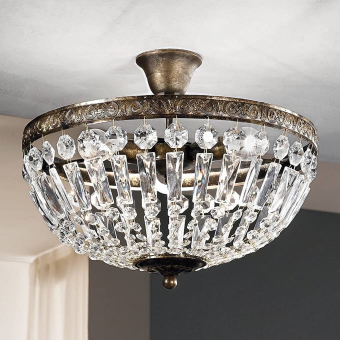 ORION Arila plafondlamp, kristallen kettingen, Ø 40 cm