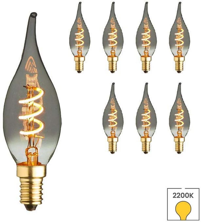 Lybardo - E14 LED Lamp - 8-pack - Kaarslamp - 1.2W - 2200K Extra Warmwit Licht