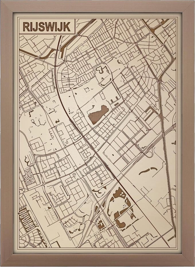 Decoratief Beeld - Houten Van Rijswijk - Hout - Bekroned - Bruin - 21 X 30 Cm