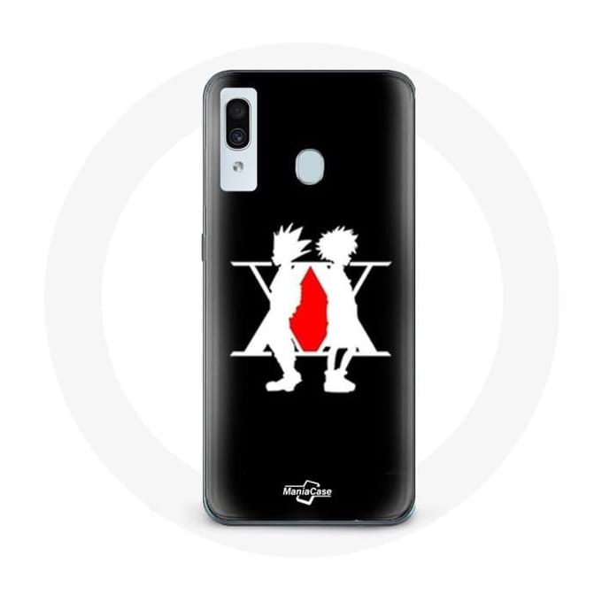 Coque pour Samsung Galaxy A20 Hunter x Hunter Manga Logo Fond Noir