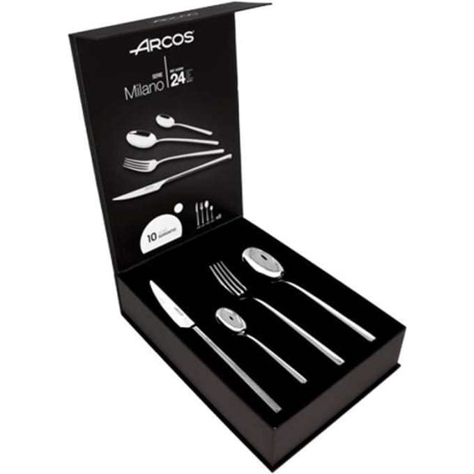 Couverts de Table - ARCOS - Milano - 24 pièces - Acier Inoxydable - Compatible Lave-Vaisselle