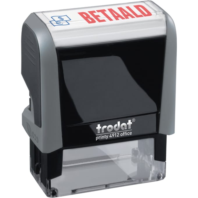 Tekststempel Trodat Printy 4912 betaald blauw rood